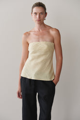 DONNI Butter Linen Tube Top - Butter