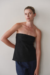 DONNI Jet Linen Tube Top - Jet
