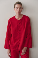 DONNI Bell Pepper Linen Loop Shirt - Bell-Pepper