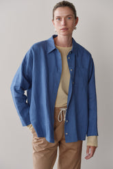 DONNI Lapis Linen Relaxed Shirt - Lapis