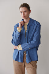 DONNI Lapis Linen Relaxed Shirt - Lapis