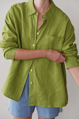 DONNI Pistachio Linen Relaxed Shirt - Pistachio