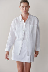 DONNI Powder Linen Relaxed Shirt - Powder