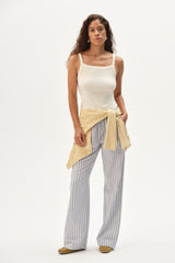 DONNI The Baby Rib Square Neck Tank - Creme