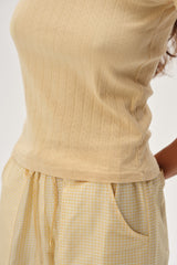 DONNI The Pointelle Baby Tee Butter - Butter