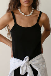 DONNI The Baby Rib Scallop Tank - Jet