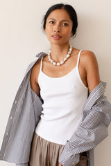 DONNI Powder Rib Spaghetti Tank - Powder