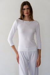 DONNI Powder Baby Rib Boat Neck - Powder