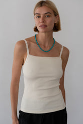 DONNI The Rib Satin Tank - Creme