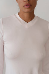 DONNI The Baby Rib V-Neck Long Sleeve - Ballerina