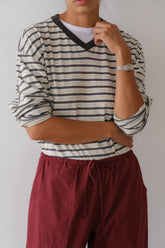 DONNI The Jersey Boyfriend V-Neck - Oatmeal