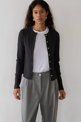 DONNI The Rib Cardi - Charcoal-Grey