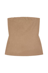 DONNI The Flannel Tube Top - Caramel