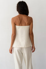 DONNI The Flannel Tube Top - Creme