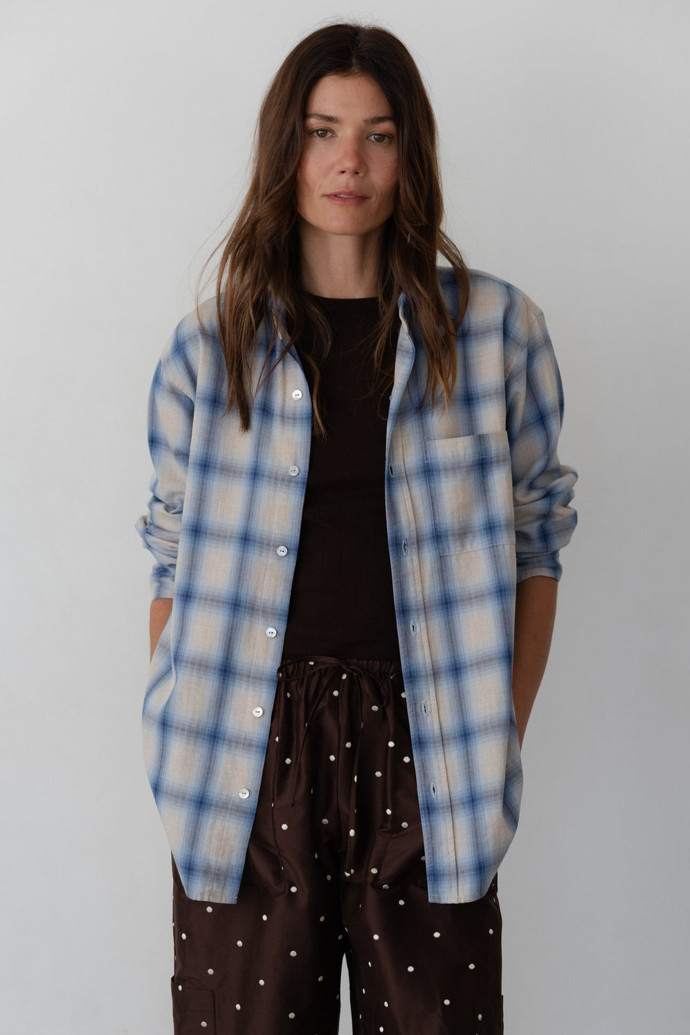 DONNI The Plaid Flannel Shirt - Blueberry