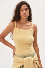 DONNI The Baby Rib Square Neck Tank - Butter