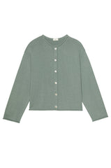 DONNI The Cotton Knit Roll Cardigan - sage