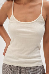 DONNI Creme Pointelle Cami Tank - Creme