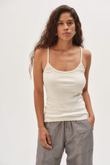 DONNI Creme Pointelle Cami Tank - Creme
