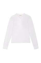 DONNI The Baby Rib V-Neck Long Sleeve - Powder