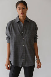 DONNI The Flannel Windowpane Shirt - Charcoal-Grey