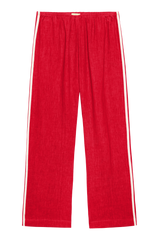 DONNI Bell Pepper Linen Crop Stripe Pant - Bell-Pepper