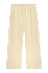 DONNI Butter Linen Crop Stripe Pant - Butter