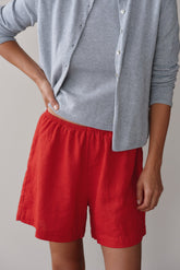 DONNI Bell Pepper Linen Short - Bell-Pepper