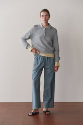 DONNI The Pop Stripe Drawstring Pant - Sage-Stripe