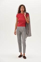 DONNI The Silk Taffeta Cigarette Pant - Jet