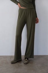 DONNI The Baby Rib Scallop Pant - Oregano