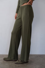DONNI The Baby Rib Scallop Pant - Oregano