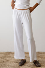 DONNI Powder Baby Rib Scallop Pant - Powder