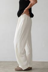 DONNI The Jersey Simple Crop Pant - Creme