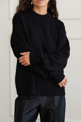 DONNI The Cotton Cashmere Crewneck Sweater - Jet