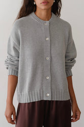 DONNI The Cotton Cashmere Cardigan - Heather-Grey