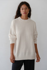 DONNI The Cotton Cashmere Crewneck Sweater - Creme