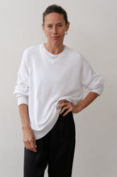 DONNI The Cotton Knit V-Neck Sweater Powder - Powder