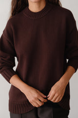 DONNI The Cotton Cashmere Crewneck Sweater - Espresso