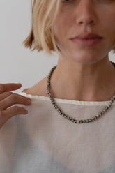 DONNI The Dalmatian Jasper Rondelle Necklace - Dalmatian Jasper