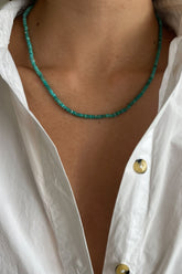 DONNI The Turquoise Small Faceted Necklace - turquoise