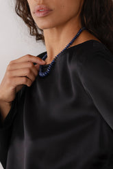 DONNI The Graduated Lapis Rondelle Necklace - Lapis