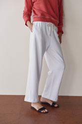 DONNI Powder Eco-Terry Stripe Crop Pant - Powder