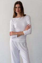 DONNI Powder Baby Rib Boat Neck - Powder