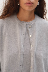 DONNI The Cotton Knit Sweater Set - Heather-Grey