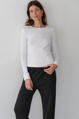 DONNI Powder Pointelle Long Sleeve - Powder