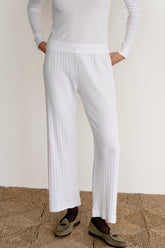 DONNI Powder Pointelle Simple Crop Pant - Powder