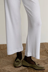 DONNI Powder Pointelle Simple Crop Pant - Powder