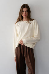 DONNI Creme Eco-Terry Crewneck - Creme