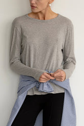 DONNI Heather Grey Jersey Long Sleeve - Heather Grey